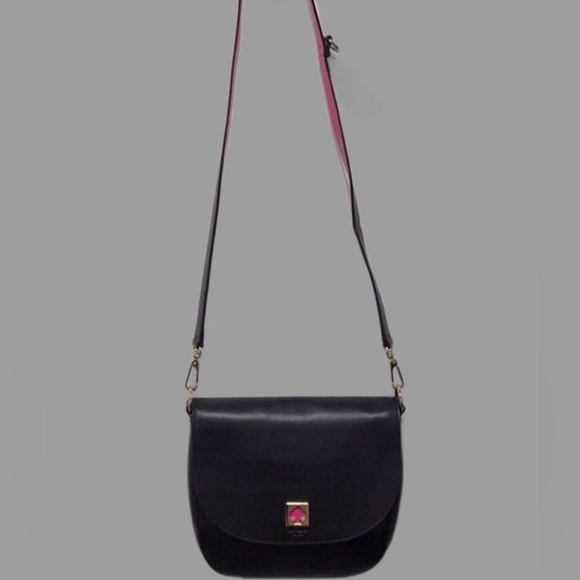 Kate Spade Doreen Bond Street Leather Crossbody/Shoulder Bag, Black/Pink - Picture 4 of 9